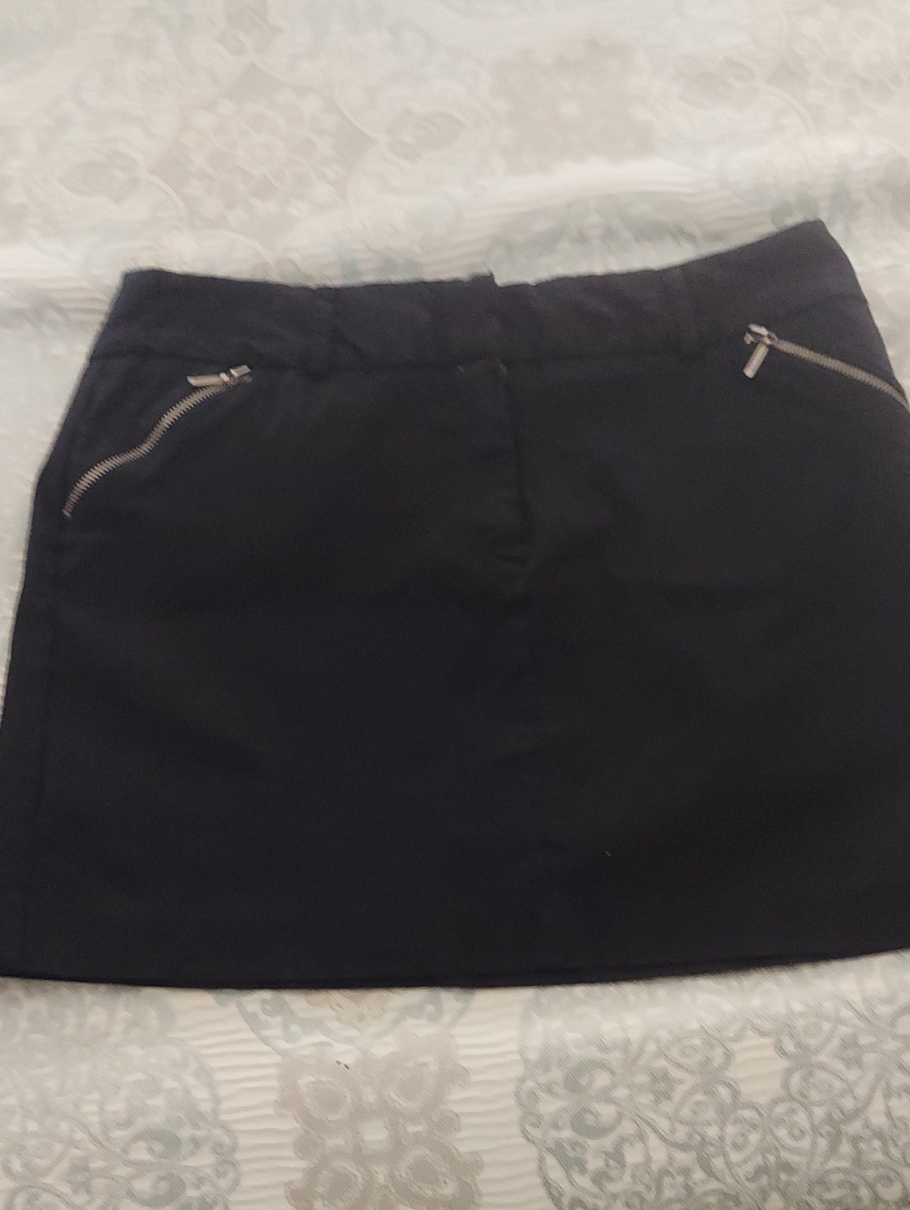 Express Black Mini Skirt with Silver Zippers